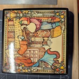 Enesco Wooden Music Box with Gold Accents